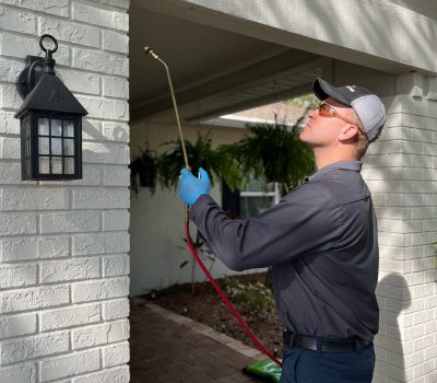 Joe treating a house